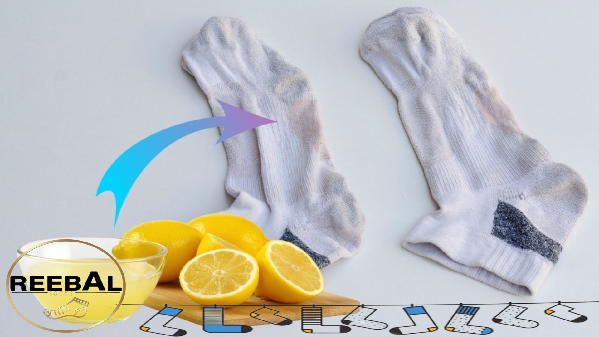 شستن جوراب سفید با لیمو